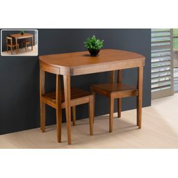 Sala de Jantar Mesa Compacta 1,00 X 70 - (02 Cadeiras) - Móveis de Gramado - 1