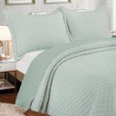 Ver imagem 5 de Kit Cobre Leito Colcha Blend Percal 300 Fios Dupla Face Linho Mesclado com Fronhas Queen 03 Peças