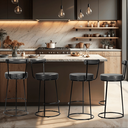 Ver imagem 2 de Banqueta Alta 70 Cm Miami Estrutura Metálica e Assento Couríssimo Area Gourmet Churrasqueira Salaone