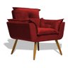Potrona Opala Decorativaa Veludo Vermelho - 1