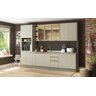 COZINHA MODULADA CONNECT 3 COM 14 PEÇAS 100% MDF COM VIDRO E RODAPÉ - HENN - 1