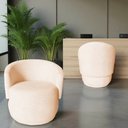 Ver imagem 7 de Kit 2 Poltronas Decorativa Beatriz Orgânica Couro Bege