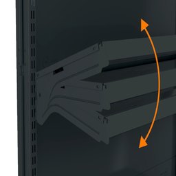 Gondola Parede 170 Fit Continuação Preto 5 Bandeja Pe Laranja - 3
