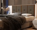 Ver imagem 1 de Painel Cabeceira Box Queen 1,60 Madeira Suede Marrom - Comprar Moveis em Casa