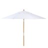 Ombrelone Redondo em Madeira 2,4m de Diâmetro - Branco - 1