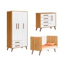 Ver imagem 3 de Quarto de Bebê Completo Q Encanto Retrô com Berço Mini Cama Guarda Roupa Cômoda e Colchão Movellu
