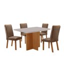 Ver imagem 2 de Mesa de Jantar Olimpia 120cm Tp MDF e Vidro com 4 Cad Lira Veludo Capuccino-Nat-Off-Serig. Off