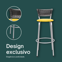 Ver imagem 4 de Kit 4 Banquetas Alta Vime Junco Degradê Sacada Àrea Gourmet Balcão Ilha Bancada bar piscina Cozinha