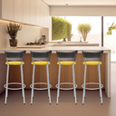 Ver imagem 6 de Kit 4 Banquetas Alta Vime Junco Degradê Sacada Àrea Gourmet Balcão Ilha Bancada bar piscina Cozinha