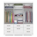 Ver imagem 4 de Guarda Roupa MDF 3 Portas de Correr Espelho 7 Gavetas 1 Sapateira e 8 Pés Lais - Panan
