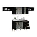Ver imagem 2 de Armário de Cozinha Compacta Modulada 4 Peças Milão Menu Móveis Preto