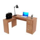 Ver imagem 6 de Conjunto Escritório Completo Com 2 Mesas em L e 6 Gavetas Cor: Amêndoa