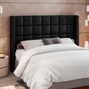 Ver imagem 2 de Cabeceira Cama Box Casal 140 Cm Paris Couríssimo Preto - Lyam Decor