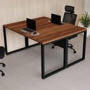 Ver imagem 1 de Plataforma de Trabalho 1,40 m X 1,20 m 2 Pessoas Design Industrial 100% MDF F5 Office Cor:Nogal com