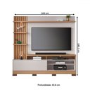 Ver imagem 4 de Estante para Tv até 65 Polegadas Maceió 1 Porta com Led Ripado Freijo/off White - Colibri