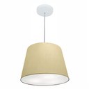 Ver imagem 1 de Lustre Pendente Cone Vivare Md-4246 Cúpula em Tecido 30/40x30cm - Bivolt - Algodão Crú - Bivolt