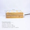 Ver imagem 4 de Extensão Madeira Régua Elétrica 3 Tomadas Branca