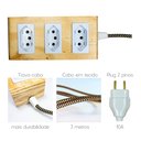 Ver imagem 3 de Extensão Madeira Régua Elétrica 3 Tomadas Branca