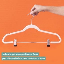 CABIDE DE VELUDO COM CLIPES PRETO - 3
