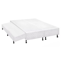 Cama Box Base c/Auxiliar Universal King Poli Tecido White (193x203x27) - Castor - 1