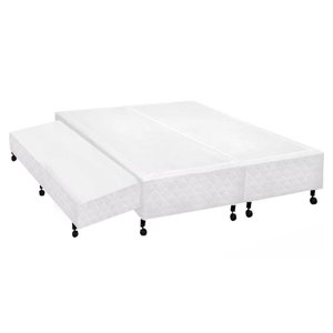 Cama Box Base c/Auxiliar Universal King Poli Tecido White (193x203x27) - Castor
