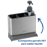 Organizador Cozinha Pia Porta Esponja Detergente Inox Dispenser - 2
