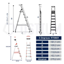 Ver imagem 2 de Escada Comfort 05 Degraus Alumínio Reforçada Alumasa 150kg