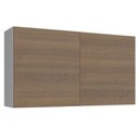 Ver imagem 1 de Armário Aéreo Madesa Stella 120 cm 2 Portas Branco/Rustic