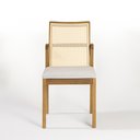 Ver imagem 3 de Cadeira de Madeira Maciça Hermes Tela no Encosto Cappuccino / Linho