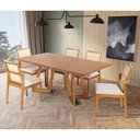 Ver imagem 4 de Cadeira de Madeira Maciça Hermes Tela no Encosto Cappuccino / Linho