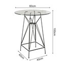 Ver imagem 2 de Jogo Mesa Bistrô Eames Vidro 60Cm 2 Banquetas Amarela Base Ferro Preto - Cor: Branco