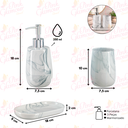 Ver imagem 3 de Kit Lavabo Banheiro Luxo Marmorizado Dispenser Líquido / 482