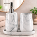 Ver imagem 4 de Kit Lavabo Banheiro Luxo Marmorizado Dispenser Líquido / 482