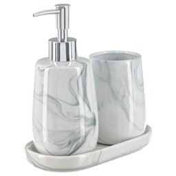 Kit Lavabo Banheiro Luxo Marmorizado Dispenser Líquido / 482 - 3
