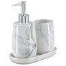 Kit Lavabo Banheiro Luxo Marmorizado Dispenser Líquido / 482 - 5