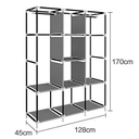 Ver imagem 2 de Guarda Roupa Dobrável Organizador Portátil Armário Preto