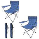 Ver imagem 1 de 2 Cadeiras Banco Banqueta Pesca Camping Praia Apoio de Braço e Porta Copos Azul Importway Iwcdc-az