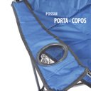 Ver imagem 3 de 2 Cadeiras Banco Banqueta Pesca Camping Praia Apoio de Braço e Porta Copos Azul Importway Iwcdc-az