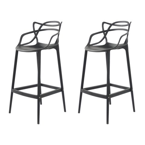 Kit 2 Banquetas Aviv Allegra Solna Fratini 109 Cm (altura) Polipropileno Cor Preto