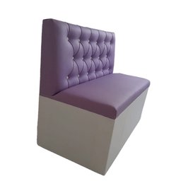 Poltrona Booth 1.10m 2 Lugares Lilás e Branco. - 1