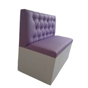 Poltrona Booth 1.10m 2 Lugares Lilás e Branco.