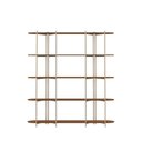 Ver imagem 1 de Estante de Livros 5 Prateleiras Aço com Mdf Enya 180 Cm - Canella C/ Champanhe