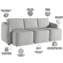 Ver imagem 6 de Sofá Cama para Sala de Estar 4 Lugares 336cm Montserrat K01 Linho Cinza - Lyam Decor