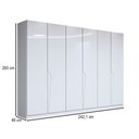 Ver imagem 4 de Guarda-roupa Casal Luxe 2,42 Metros 6 Portas 4 Gavetas Branco - Panorama Móveis