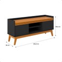 Ver imagem 5 de Rack para Tv até 50 Polegadas 2 Portas Ripado Astúrias 136cm:preto/cedro