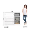 Ver imagem 3 de Cômoda 1 Porta 4 Gavetas Branco HP Americano