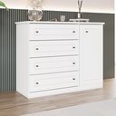 Ver imagem 1 de Cômoda 1 Porta 4 Gavetas Branco HP Americano