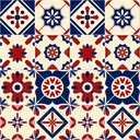 Ver imagem 2 de Adesivo de Azulejo Abstrato Bege, Vermeho e Azul Arte Destaque