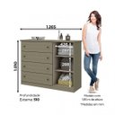 Ver imagem 3 de Cômoda 4 Gavetas 1 Porta Americano Móveis Henn