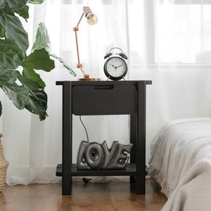 Mesa de Cabeceira Laguna 52,6ax45lx42p em Madeira Cubomob Preto